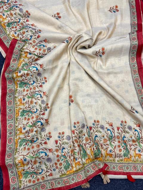 Akshara tissue linen saree buy wholesale online